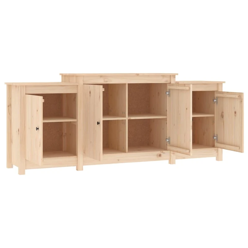 Buffet bahut commode armoire meuble de rangement organisateur cuisine salle de séjour salon 164 x 37 x 68 cm bois massif de pin marron 02_0029557