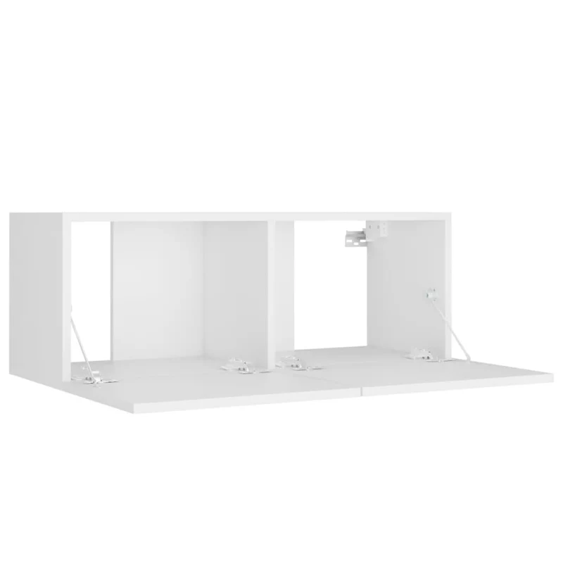 Ensemble de meubles armoire buffet TV télévision salon chambre séjour 5 pièces bois d'ingénierie blanc 02_0024856