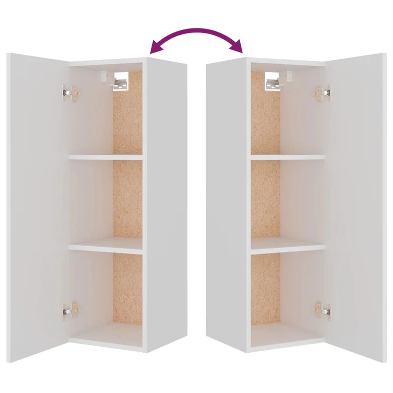 Ensemble de meubles armoire buffet TV télévision salon chambre séjour 5 pièces bois d'ingénierie blanc 02_0024856