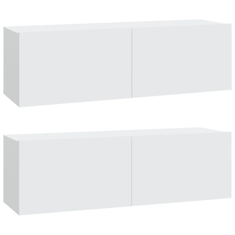 Ensemble de meubles armoire buffet TV télévision salon chambre séjour 6 pièces bois d'ingénierie blanc 02_0025014