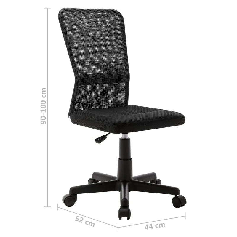 Chaise fauteuil siège de bureau informatique étude 44 x 52 x 100 cm tissu en maille noir 02_0024036