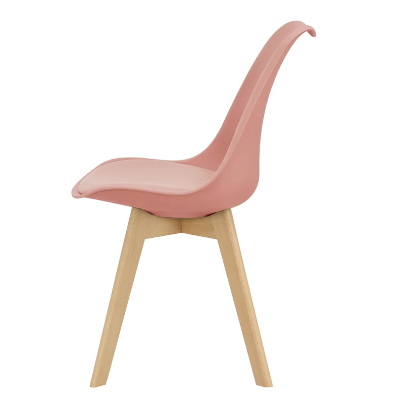 Lot de 6 chaises de salle à manger fläten similicuir hêtre rose 03_0006783