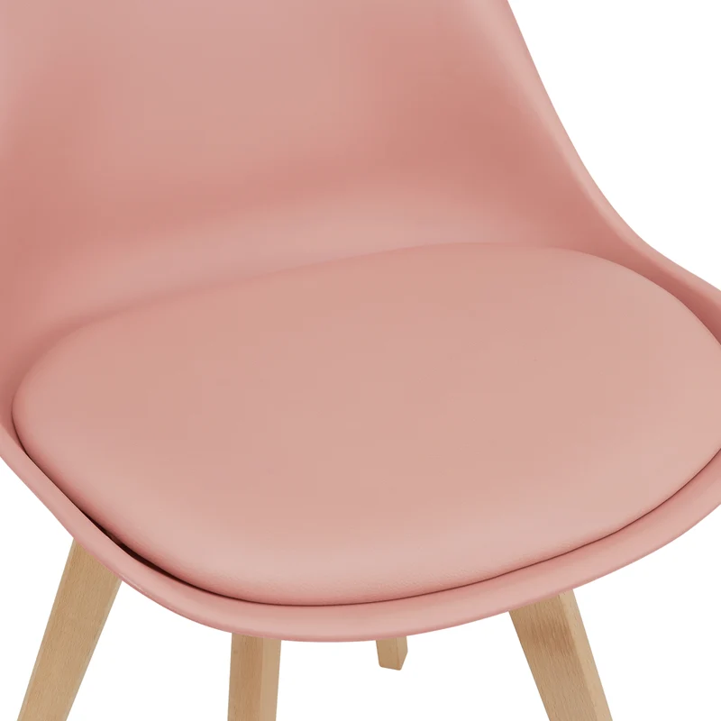 Lot de 6 chaises de salle à manger fläten similicuir hêtre rose 03_0006783