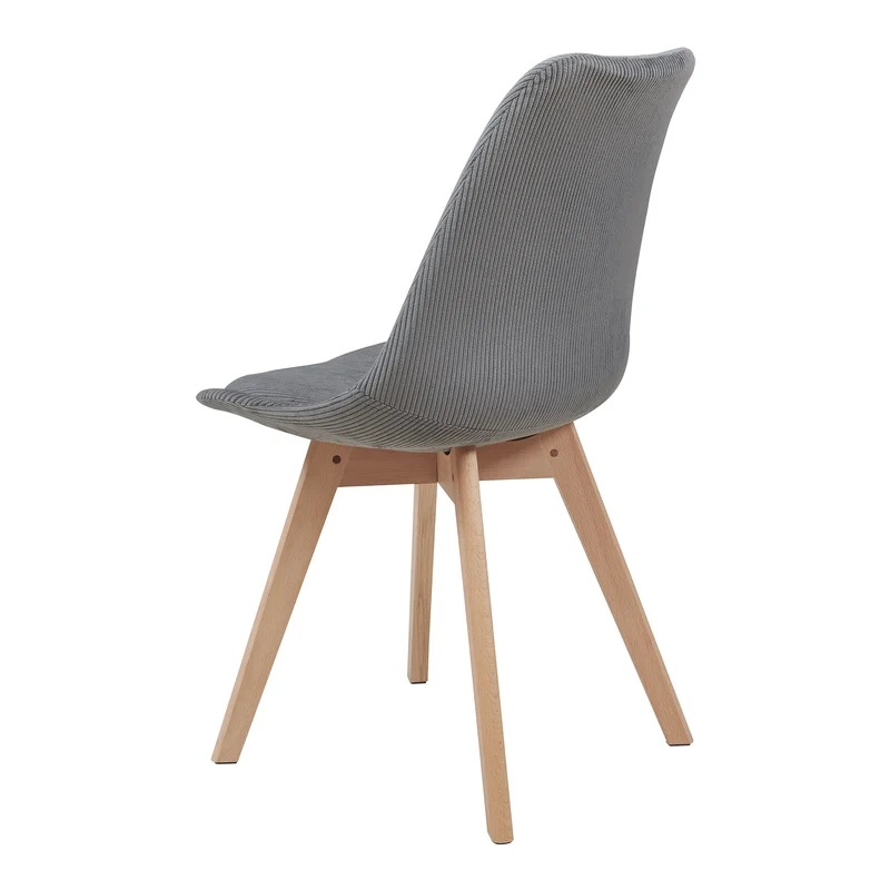 Lot de 6 chaises de salle à manger velours côtelé gris 03_0009894