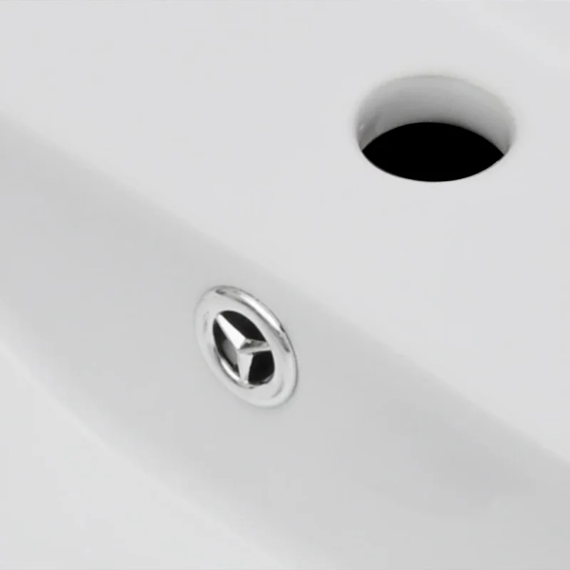 Lavabo vasque à trou de trop-plein/robinet pour salle de bain 46,5 x 32 cm céramique blanc 02_0002507