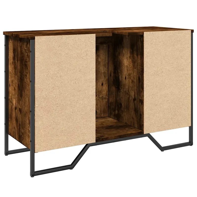 Armoire lavabo salle de bain design peu encombrant 91 x 35 x 60 cm en bois d'ingénierie chêne fumé 02_0049580