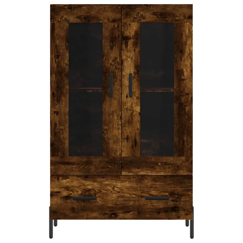 Buffet bahut commode armoire meuble de rangement organisateur cuisine salle de séjour salon haut 69,5 x 31 x 115 cm bois d'ingénierie marron 02_0033399