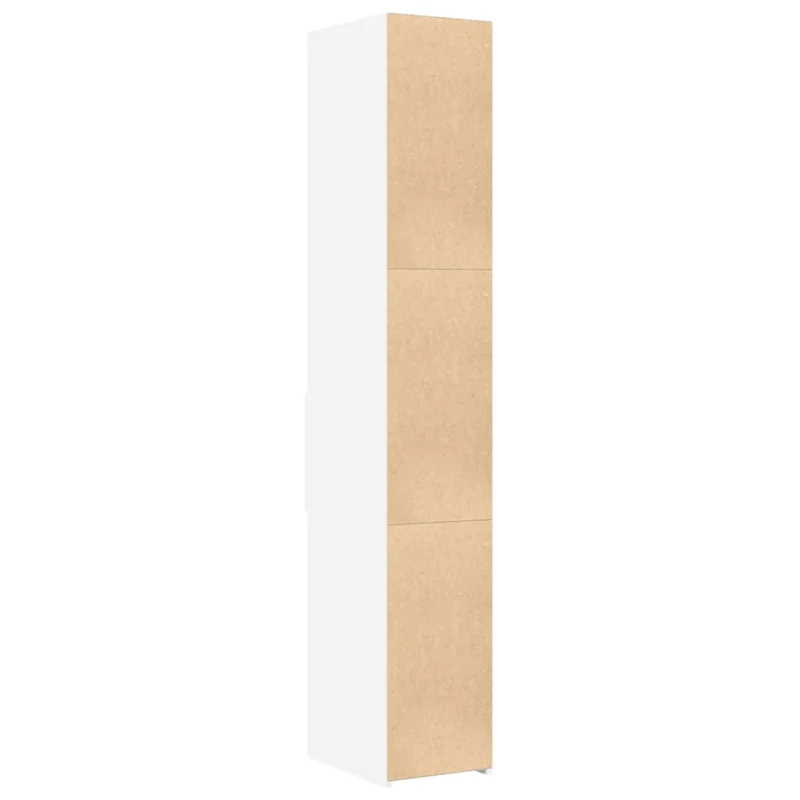 Buffet bahut commode armoire meuble de rangement organisateur cuisine salle de séjour salon haut 30 x 42,5 x 185 cm bois d'ingénierie blanc 02_0032256