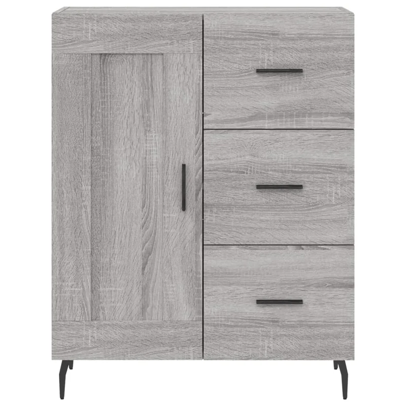Buffet bahut commode armoire meuble de rangement organisateur cuisine salle de séjour salon sonoma 69,5 x 34 x 90 cm bois d'ingénierie gris 02_0036436