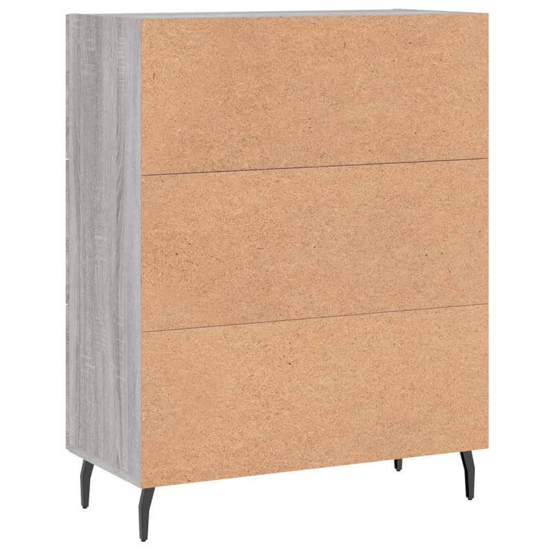 Buffet bahut commode armoire meuble de rangement organisateur cuisine salle de séjour salon sonoma 69,5 x 34 x 90 cm bois d'ingénierie gris 02_0036436