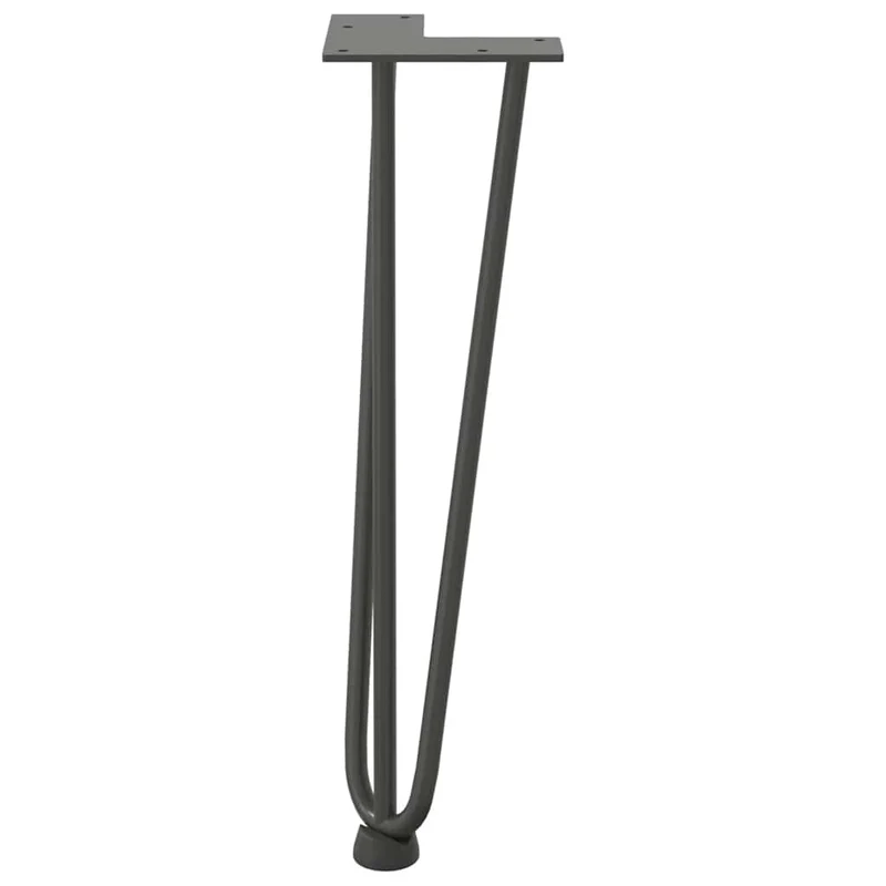 Lot de 4 pieds en épingle à cheveux design moderne pour table basse 42 x 12 x 12 cm en acier massif anthracite 02_0056741