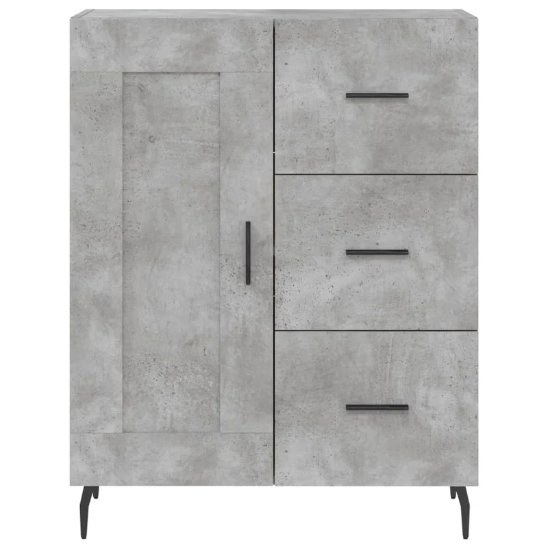 Buffet bahut commode armoire meuble de rangement organisateur cuisine salle de séjour salon 69,5 x 34 x 90 cm bois d'ingénierie gris 02_0032014