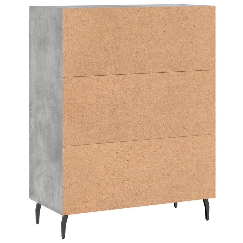 Buffet bahut commode armoire meuble de rangement organisateur cuisine salle de séjour salon 69,5 x 34 x 90 cm bois d'ingénierie gris 02_0032014
