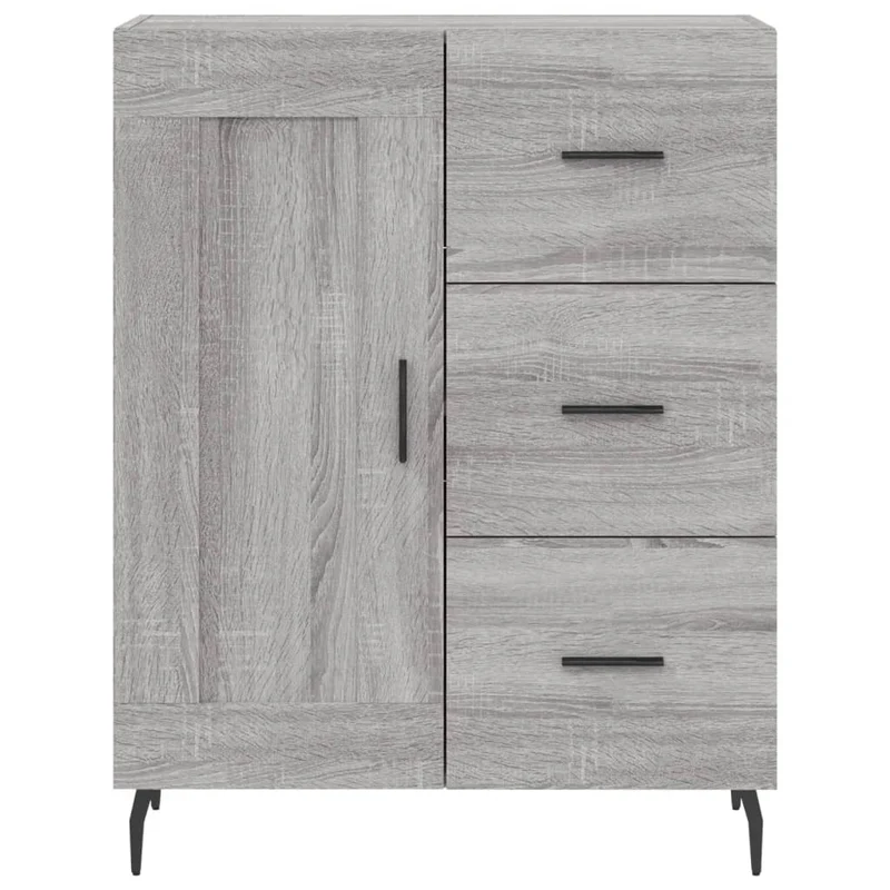 Buffet bahut commode armoire meuble de rangement organisateur cuisine salle de séjour salon haut sonoma 69,5 x 34 x 180 cm bois d'ingénierie gris 02_0035600