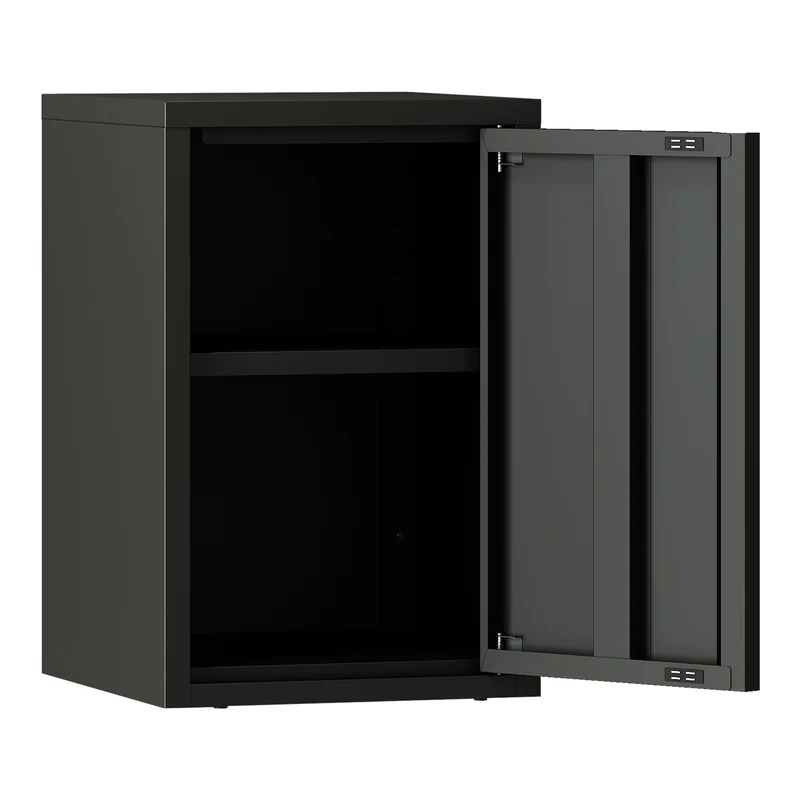 Armoire étagère 50 x 33 x 35 cm meuble de rangement murale acier noir 03_0008889