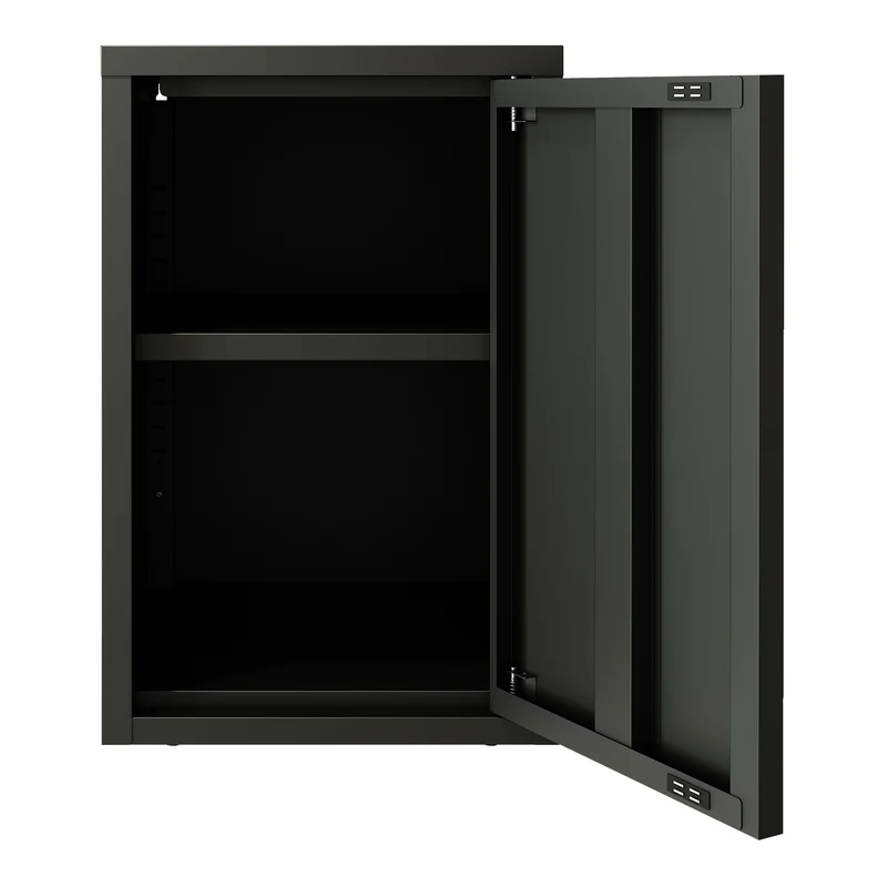 Armoire étagère 50 x 33 x 35 cm meuble de rangement murale acier noir 03_0008889
