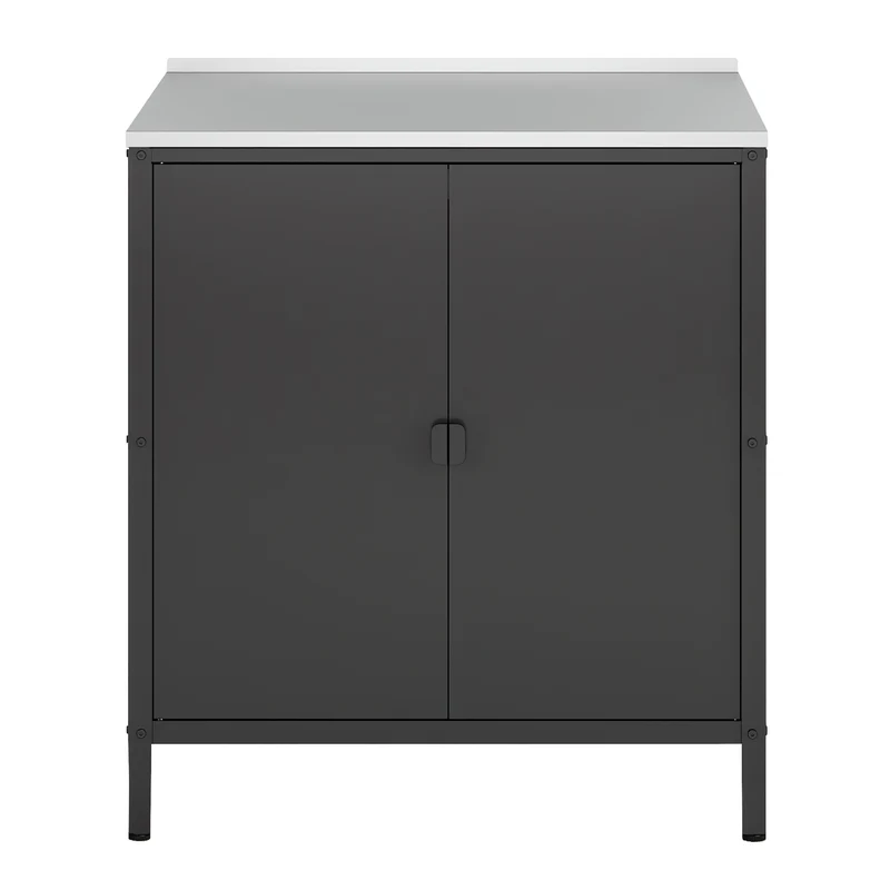 Armoire de jardin acier laqué 92 x 80 x 50 cm noir mat 03_0006354