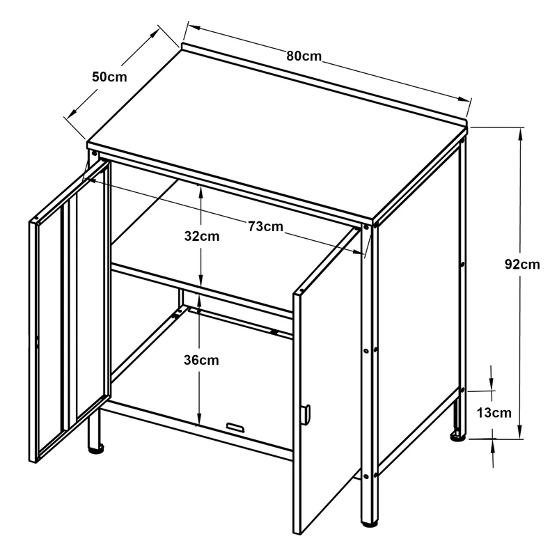 Armoire de jardin acier laqué 92 x 80 x 50 cm noir mat 03_0006354