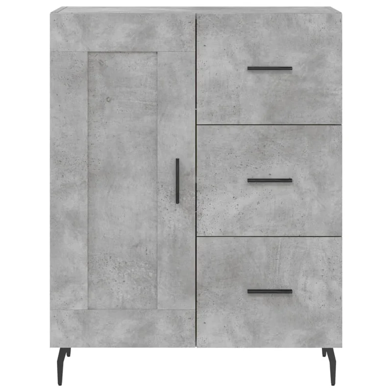 Buffet bahut commode armoire meuble de rangement organisateur cuisine salle de séjour salon haut 69,5 x 34 x 180 cm bois d'ingénierie gris 02_0034549