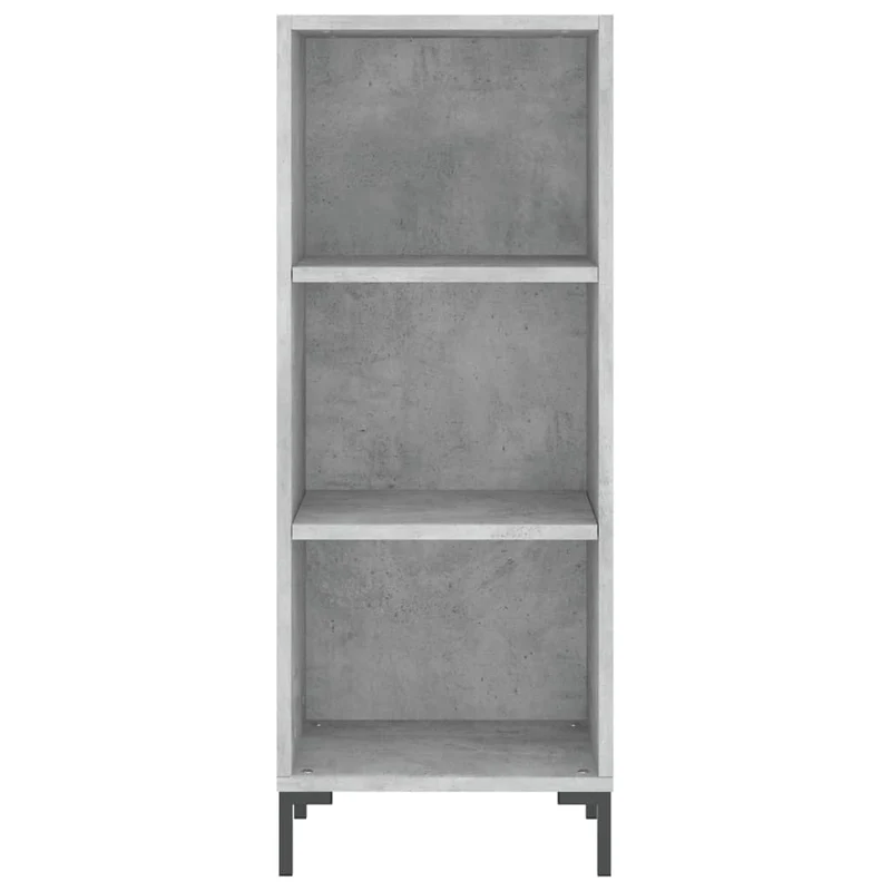 Buffet bahut commode armoire meuble de rangement organisateur cuisine salle de séjour salon haut 34,5 x 34 x 180 cm bois d'ingénierie gris 02_0034301
