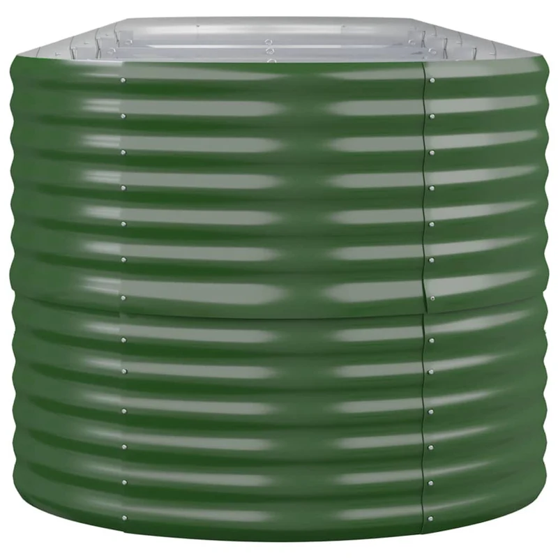 Jardinière bac lit surélevé plantes fleurs terrasse jardin de jardin acier enduit de poudre 440 x 80 x 68 cm vert 02_0039655