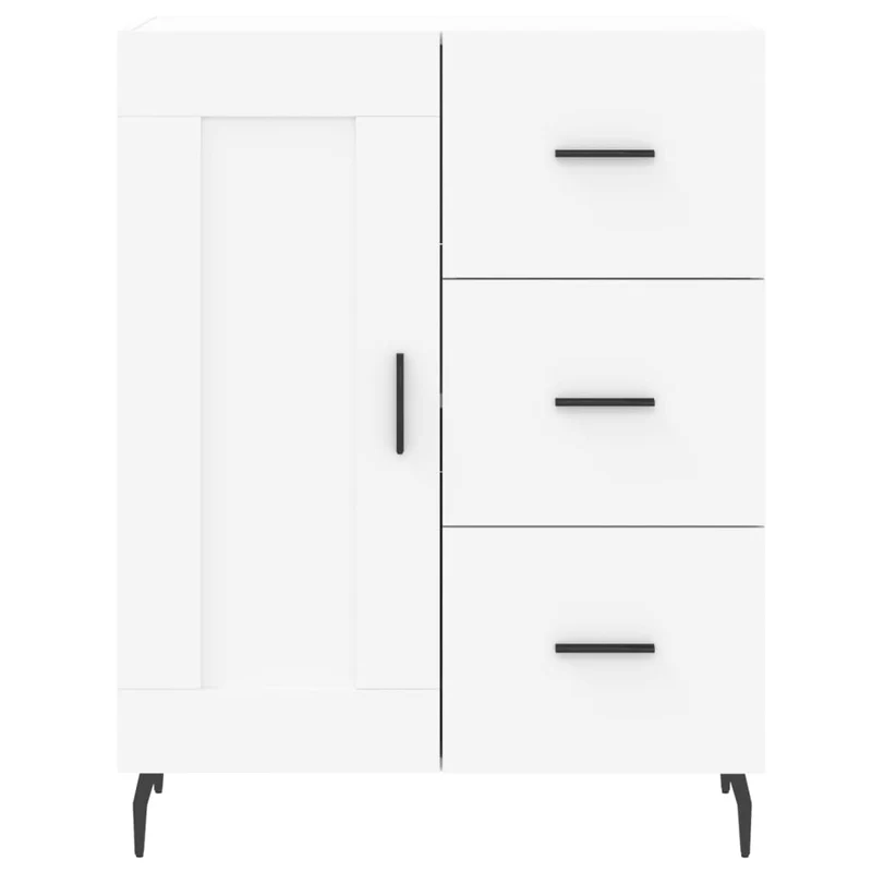 Buffet bahut commode armoire meuble de rangement organisateur cuisine salle de séjour salon haut 69,5 x 34 x 180 cm bois d'ingénierie blanc 02_0032523