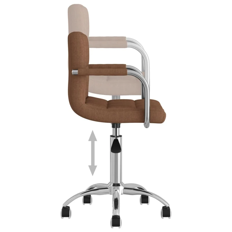 Chaise fauteuil siège pivotante de bureau informatique étude tissu brun 02_0024145