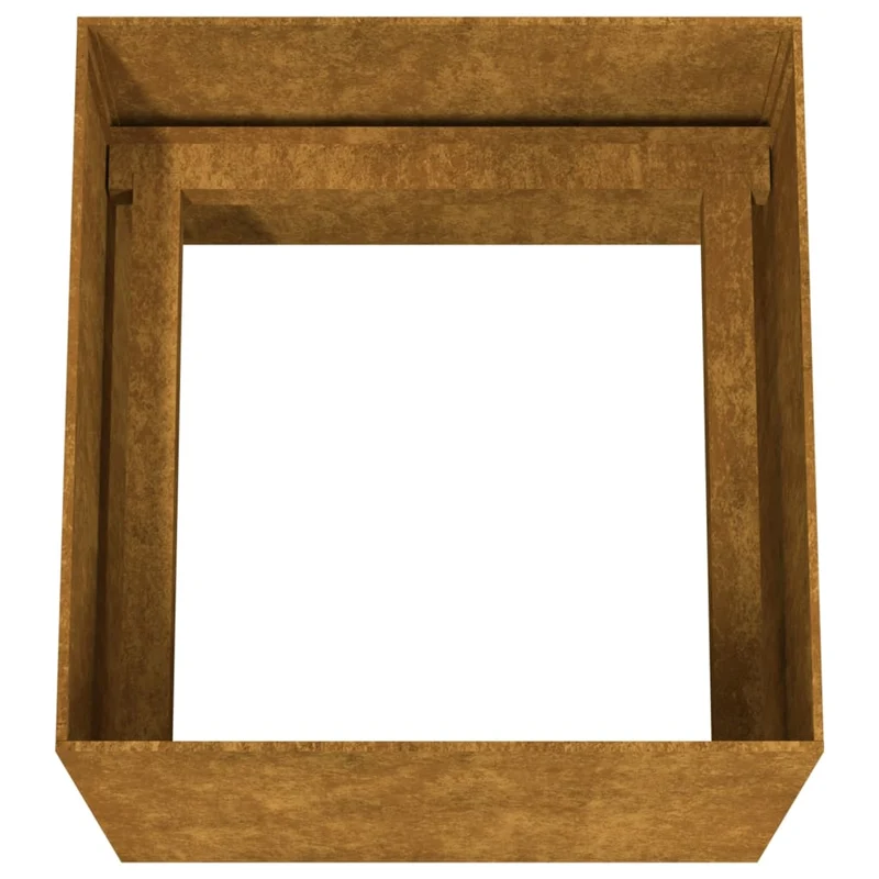 Jardinière bac lit surélevé plantes fleurs terrasse jardin 40 x 41 x 40 cm acier corten marron 02_0037594