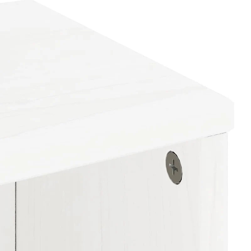 Lot de 4 armoires latérales modulaires blanc avec grand espace de rangement style rustique 40 x 24 x 79 cm en bois massif pin 02_0055957
