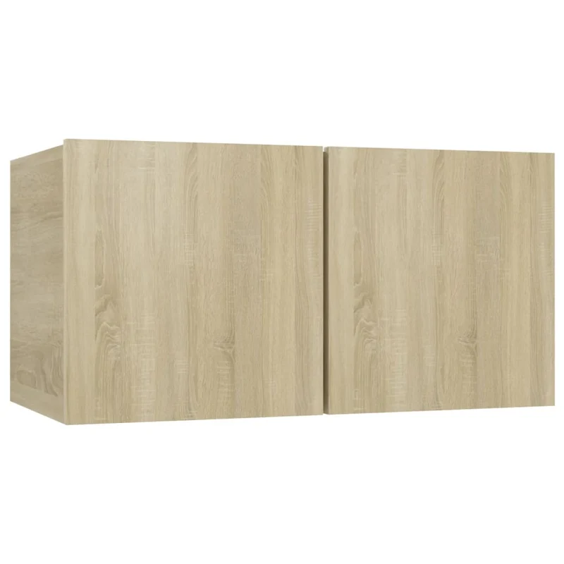 Ensemble de meubles armoire buffet TV télévision salon chambre séjour 4 pièces chêne sonoma bois d'ingénierie brun 02_0024307