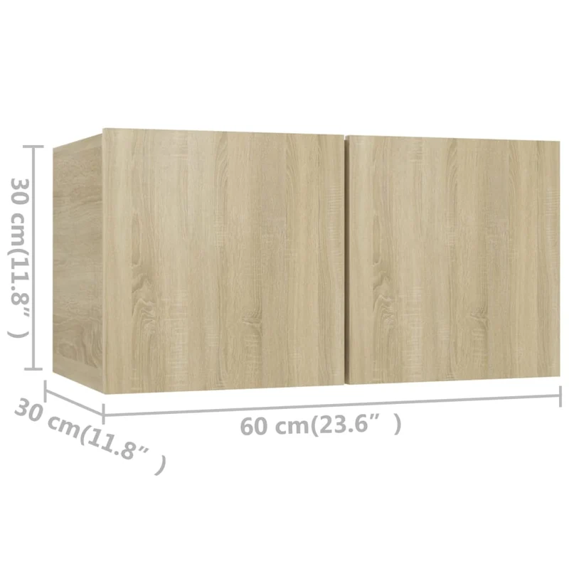 Ensemble de meubles armoire buffet TV télévision salon chambre séjour 5 pièces chêne sonoma bois d'ingénierie brun 02_0024313