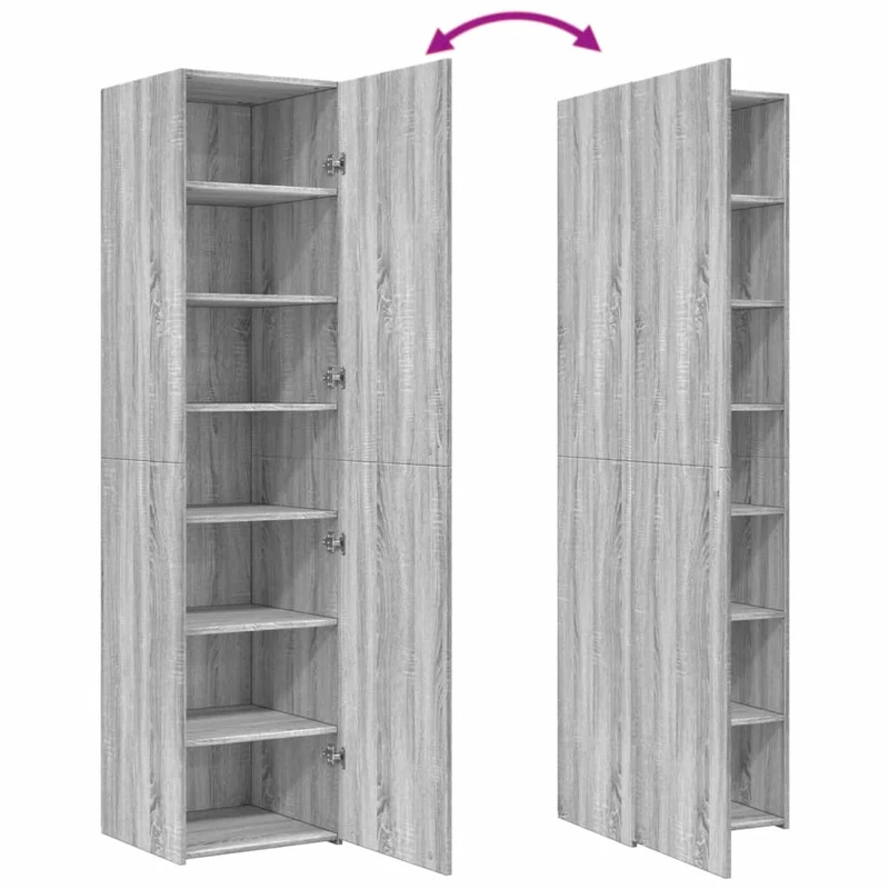 Buffet bahut commode armoire meuble de rangement organisateur cuisine salle de séjour salon haut sonoma 45 x 42,5 x 185 cm bois d'ingénierie gris 02_0035368