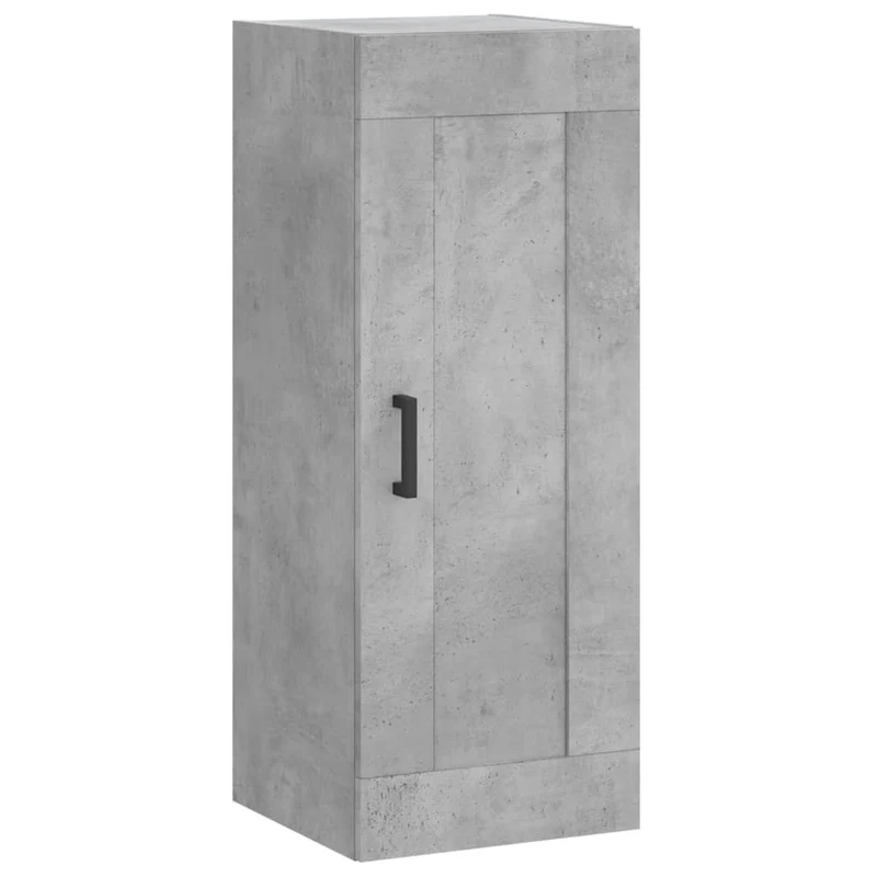 Buffet bahut commode armoire meuble de rangement organisateur cuisine salle de séjour salon haut 34,5 x 34 x 180 cm bois d'ingénierie gris 02_0034394