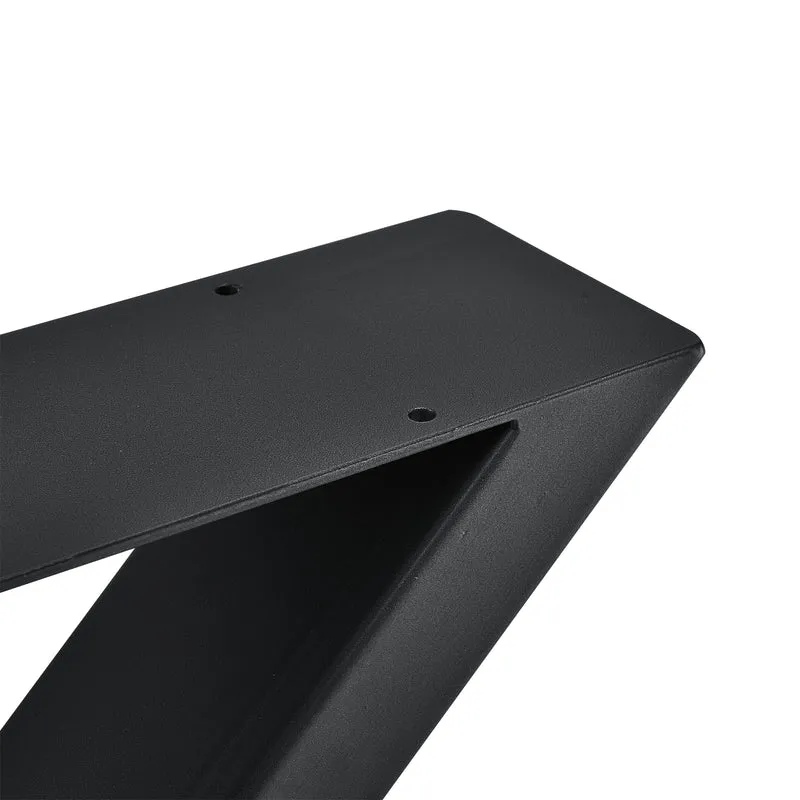 Set de 2 pieds de table meuble métal table à manger 59 x 72 cm noir 03_0003655