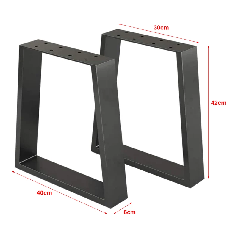 Set de 2 pieds de table trapézoïdaux en acier hauteur 42 cm 03_0008078