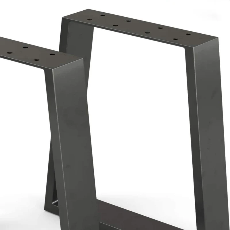 Set de 2 pieds de table trapézoïdaux en acier hauteur 42 cm 03_0008078