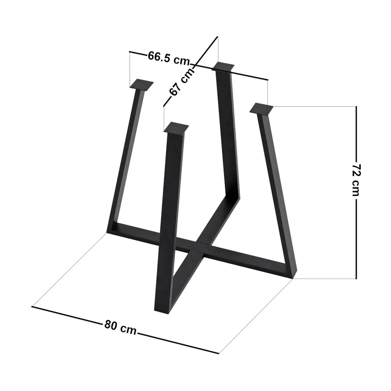 Pied de table pour salle à manger acier 72 x 80 x 80 cm noir 03_0010261