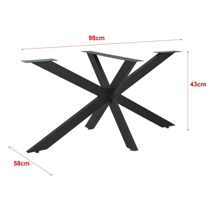 Pied de table acier fer 98 x 58 x 43 cm noir mat 03_0008076