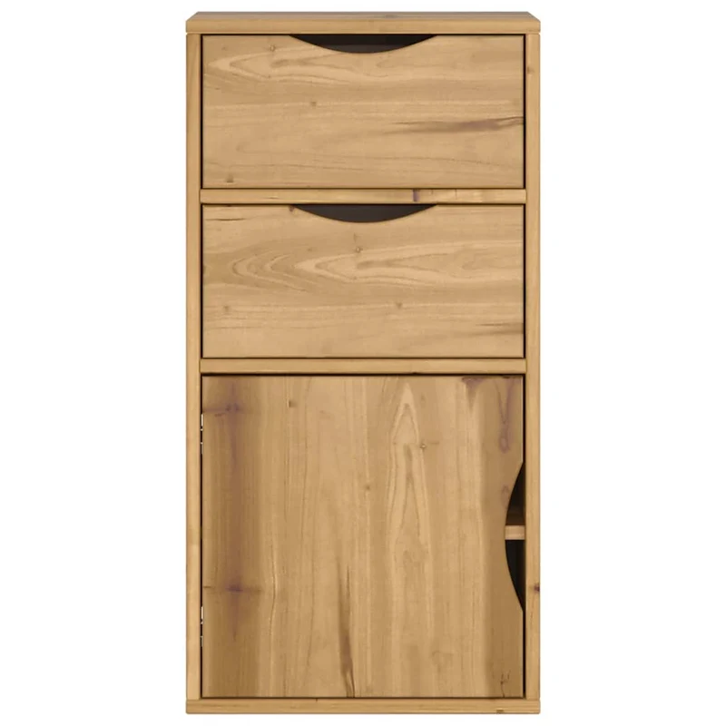 Armoire latérale avec tiroirs rustique charme classique 40 x 24 x 79 cm en pin massif miel 02_0058044