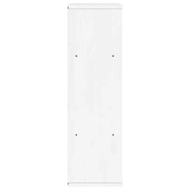 Armoire latérale classique pour petit espace 40 x 24 x 79 cm avec grand rangement ambiance rustique en bois blanc 02_0058039