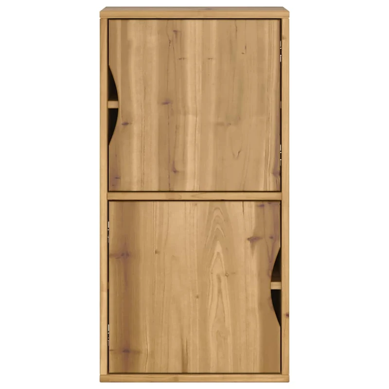 Armoire latérale classique rustique 40 x 24 x 79 cm grand espace de rangement ambiance cosy en bois massif miel 02_0058038