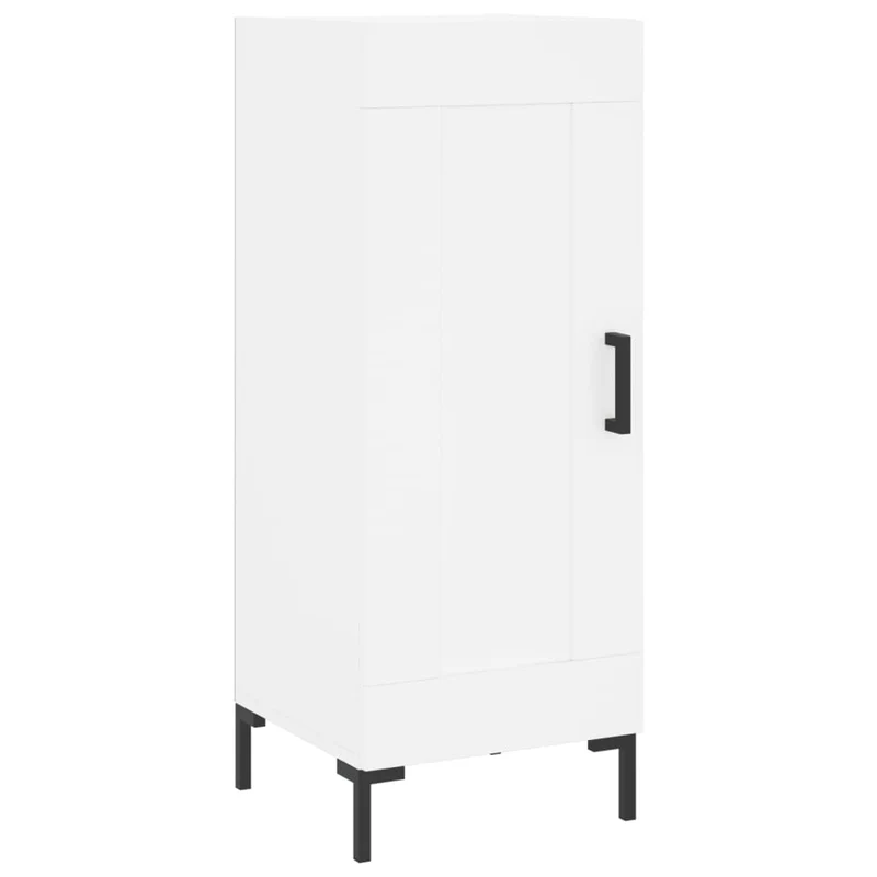 Buffet bahut commode armoire meuble de rangement organisateur cuisine salle de séjour salon haut 34,5 x 34 x 180 cm bois d'ingénierie blanc 02_0032415