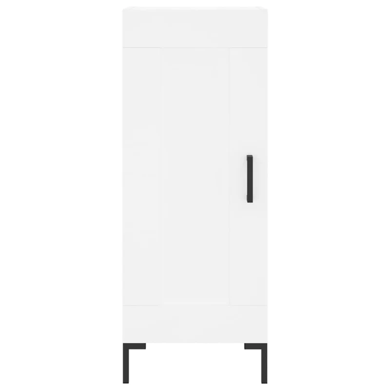 Buffet bahut commode armoire meuble de rangement organisateur cuisine salle de séjour salon haut 34,5 x 34 x 180 cm bois d'ingénierie blanc 02_0032415