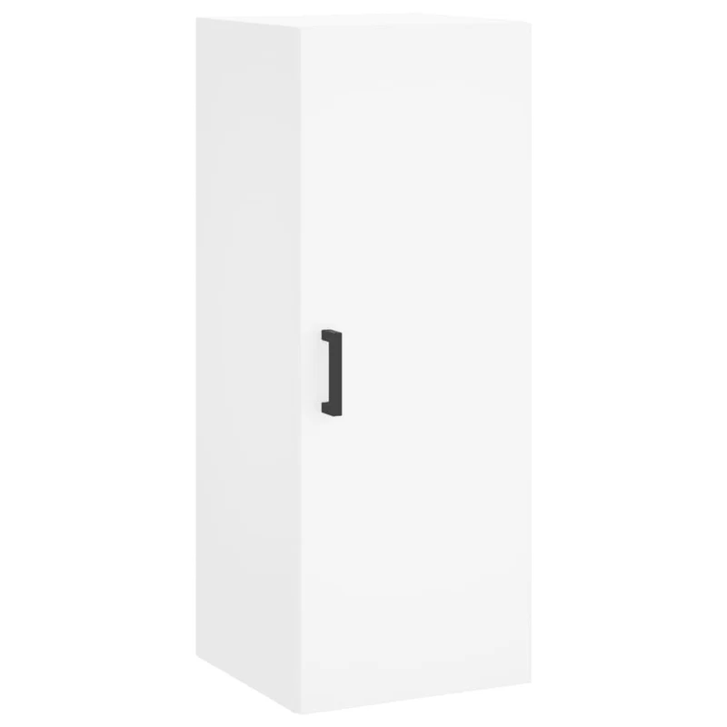 Buffet bahut commode armoire meuble de rangement organisateur cuisine salle de séjour salon haut 34,5 x 34 x 180 cm bois d'ingénierie blanc 02_0032415