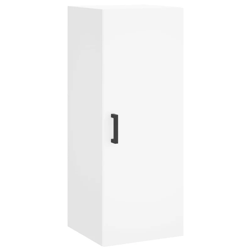 Buffet bahut commode armoire meuble de rangement organisateur cuisine salle de séjour salon haut 34,5 x 34 x 180 cm bois d'ingénierie blanc 02_0032367