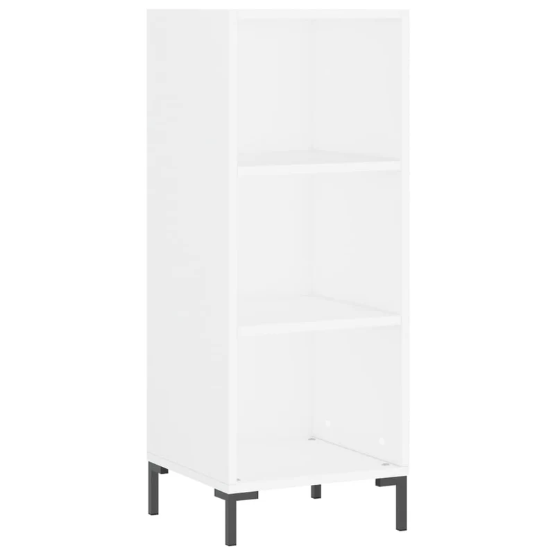 Buffet bahut commode armoire meuble de rangement organisateur cuisine salle de séjour salon haut 34,5 x 34 x 180 cm bois d'ingénierie blanc 02_0032367