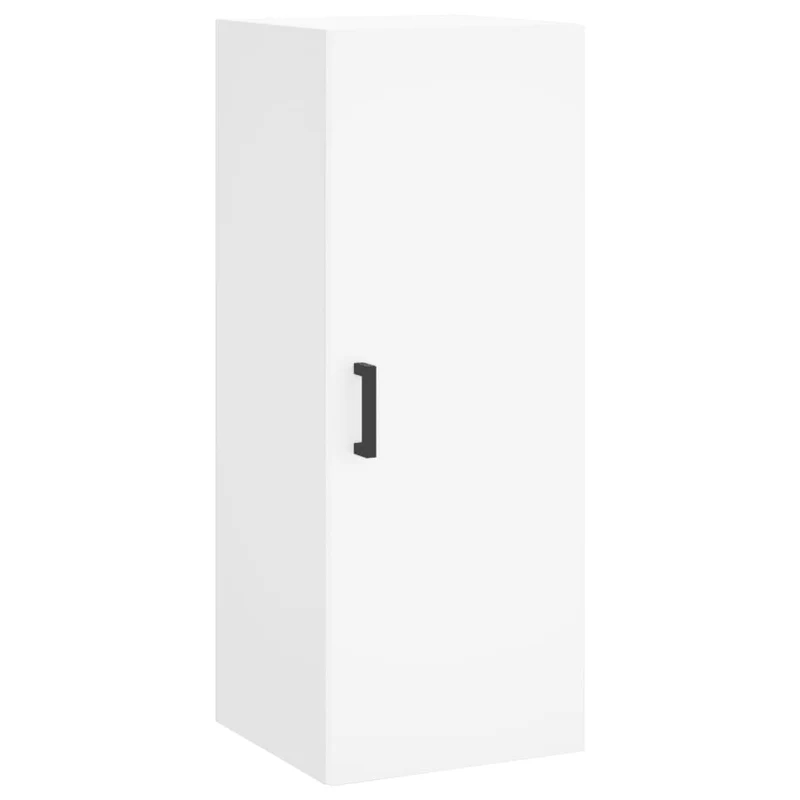 Buffet bahut commode armoire meuble de rangement organisateur cuisine salle de séjour salon haut 34,5 x 34 x 180 cm bois d'ingénierie blanc 02_0032330