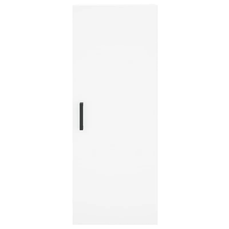 Buffet bahut commode armoire meuble de rangement organisateur cuisine salle de séjour salon haut 34,5 x 34 x 180 cm bois d'ingénierie blanc 02_0032330