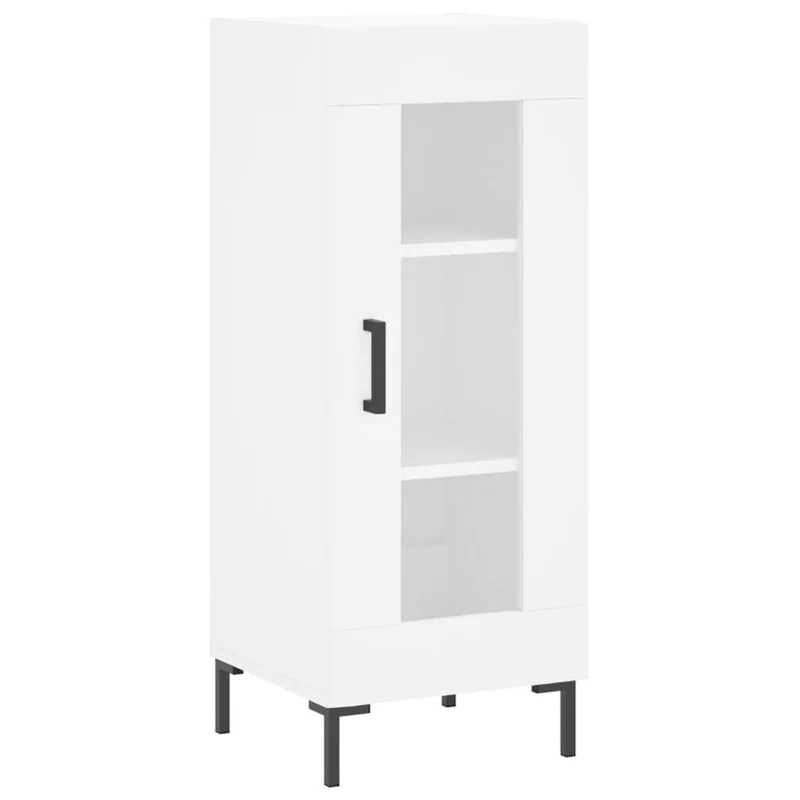 Buffet bahut commode armoire meuble de rangement organisateur cuisine salle de séjour salon haut 34,5 x 34 x 180 cm bois d'ingénierie blanc 02_0032368