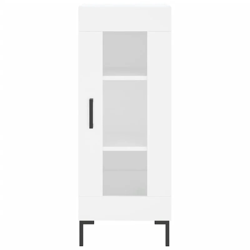 Buffet bahut commode armoire meuble de rangement organisateur cuisine salle de séjour salon haut 34,5 x 34 x 180 cm bois d'ingénierie blanc 02_0032368